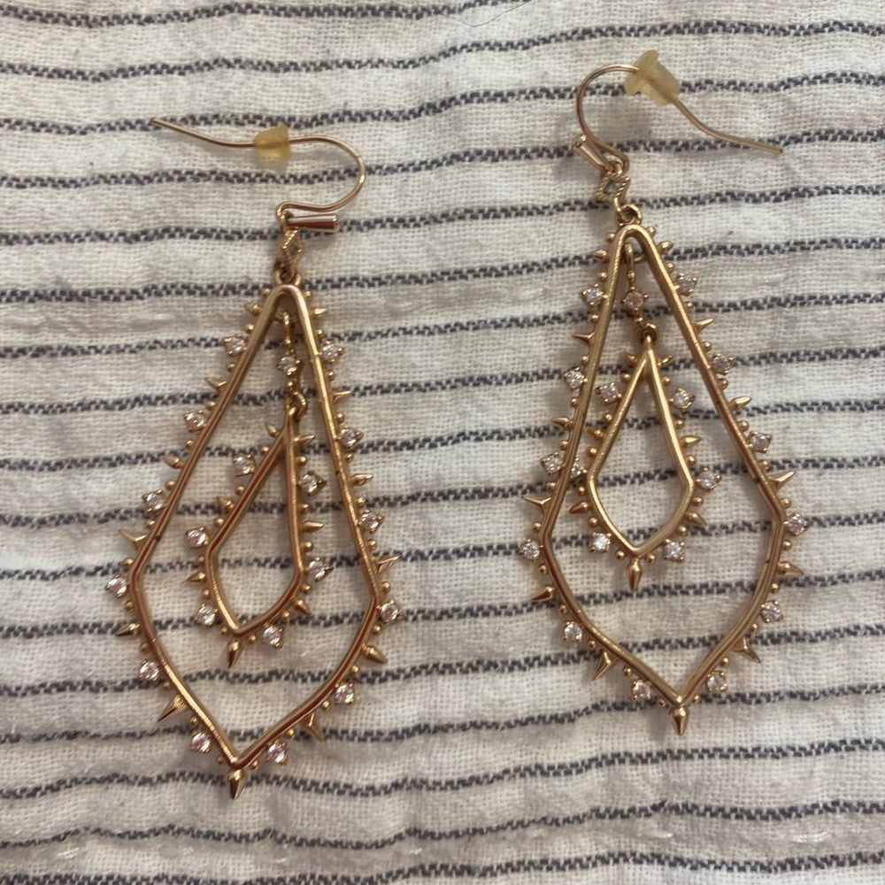 Kendra Scott Gold Earrings with Crystal Accents